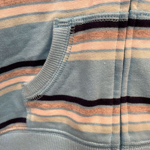 CARTER’S BLUE STRIPED HOODED ZIPPERED SWEATSHIRT SIZE 18 MONTHS - Picture 3 of 6
